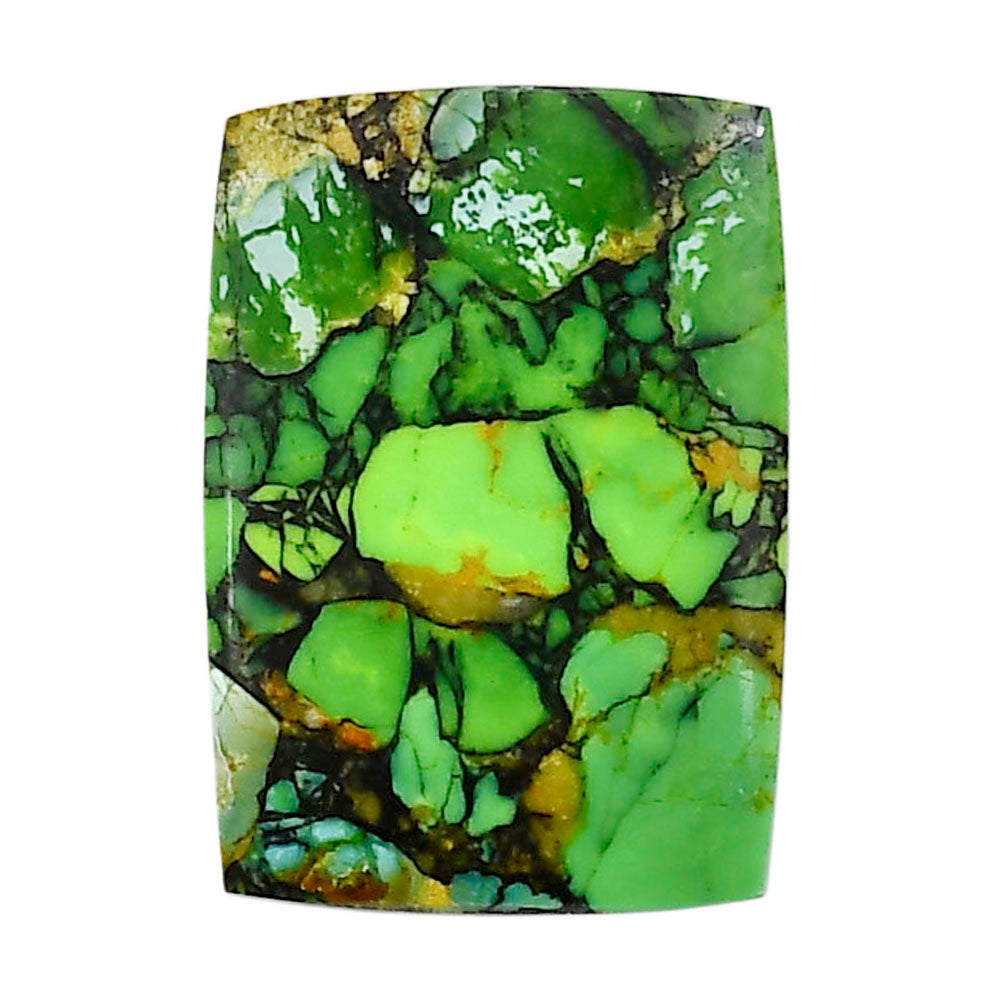 Green Matrix Turquoise 18.7x26.4x3 mm Baguette Shape Polished Gemstone LS79-05055