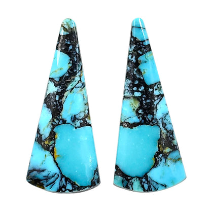 Lucky Charm Tibetan Turquoise Pair 14.1x33.3x3.5 mm Fancy Shape Polished Gemstone LS80-04928