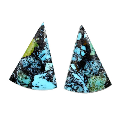 Lucky Charm Tibetan Turquoise Pair 16.4x23x3.5 mm Fancy Shape Polished Gemstone LS80-04931