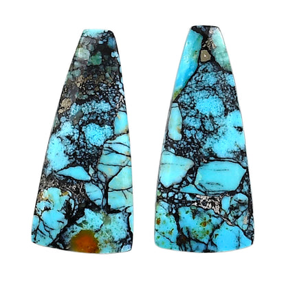 Lucky Charm Tibetan Turquoise Pair 13x28.7x3 mm Fancy Shape Polished Gemstone LS80-04945