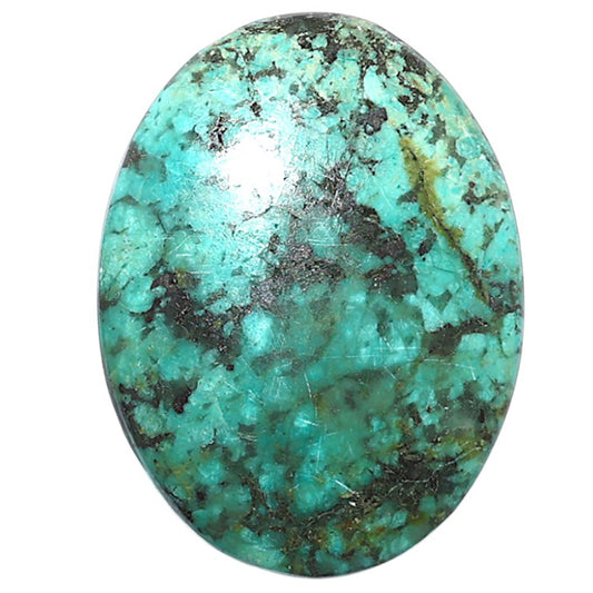 Lucky Charm Tibetan Turquoise 24.9x33x5.5 mm Oval Shape Polished Gemstone LS80-08759