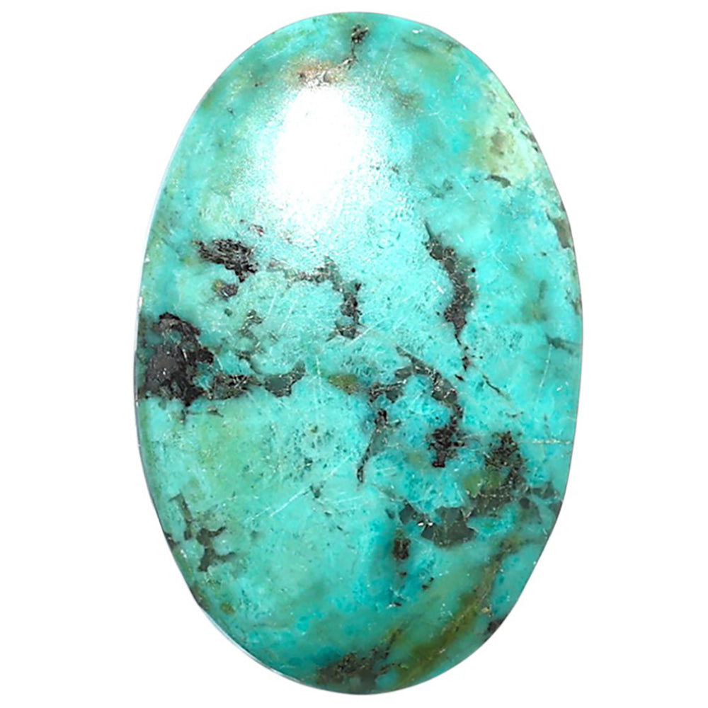 Lucky Charm Tibetan Turquoise 20.2x30.85x5 mm Oval Shape Polished Gemstone LS80-08761