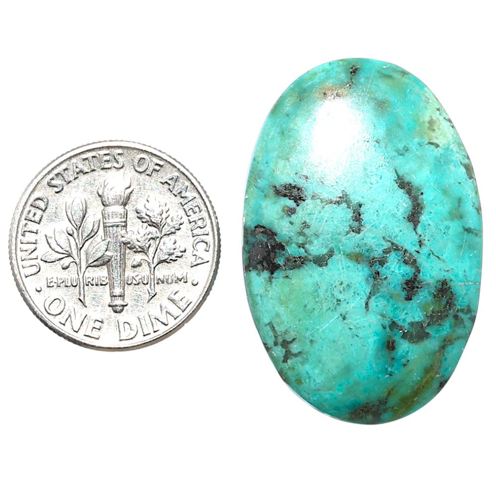 Lucky Charm Tibetan Turquoise 20.2x30.85x5 mm Oval Shape Polished Gemstone LS80-08761