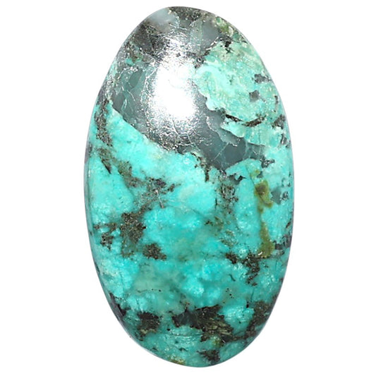 Lucky Charm Tibetan Turquoise 16.7x28.5x5 mm Oval Shape Polished Gemstone LS80-08762