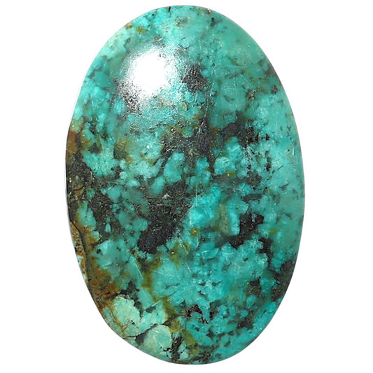 Lucky Charm Tibetan Turquoise 24.7x37.3x5.7 mm Oval Shape Polished Gemstone LS80-08764