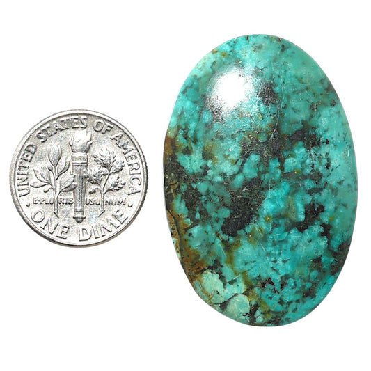 Lucky Charm Tibetan Turquoise 24.7x37.3x5.7 mm Oval Shape Polished Gemstone LS80-08764
