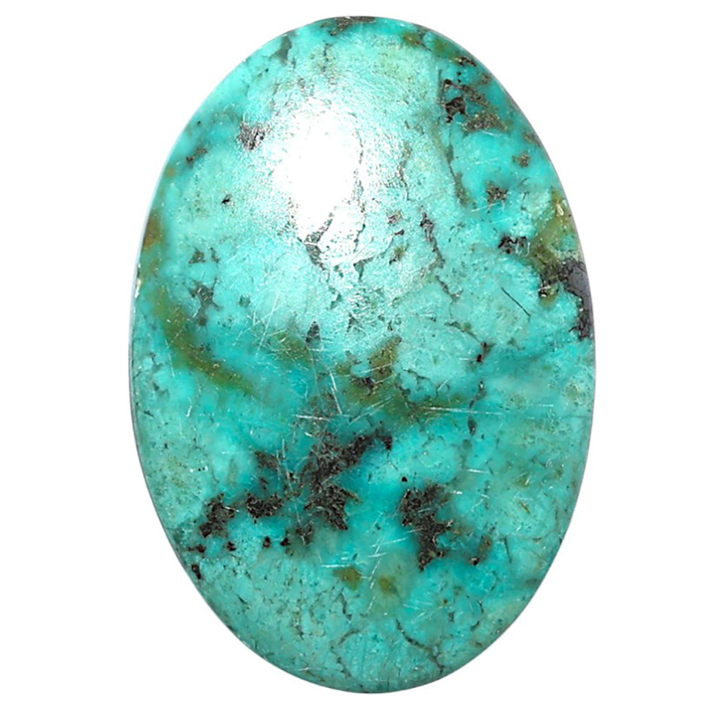 Lucky Charm Tibetan Turquoise 24.45x35.5x5 mm Oval Shape Polished Gemstone LS80-08765