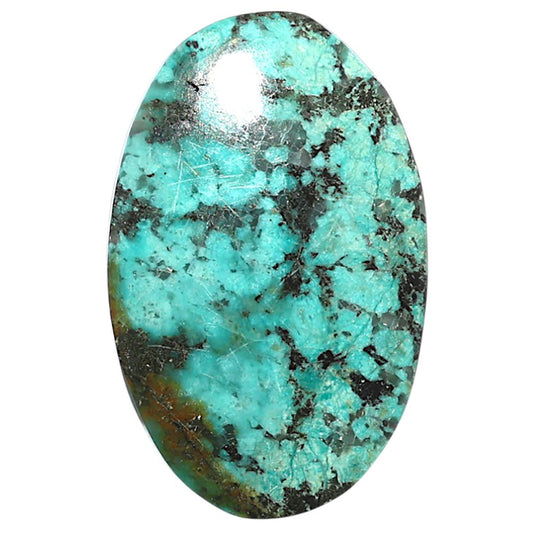 Lucky Charm Tibetan Turquoise 21.75x34.1x4.4 mm Oval Shape Polished Gemstone LS80-08766