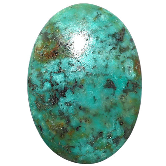 Lucky Charm Tibetan Turquoise 26.6x37.1x5.5 mm Oval Shape Polished Gemstone LS80-08767