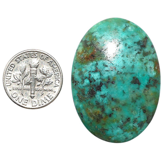 Lucky Charm Tibetan Turquoise 26.6x37.1x5.5 mm Oval Shape Polished Gemstone LS80-08767