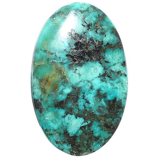 Lucky Charm Tibetan Turquoise 21.2x33.5x5 mm Oval Shape Polished Gemstone LS80-08768
