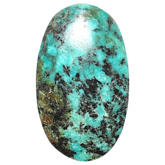 Lucky Charm Tibetan Turquoise 14.8x25x4.5 mm Oval Shape Polished Gemstone LS80-08769