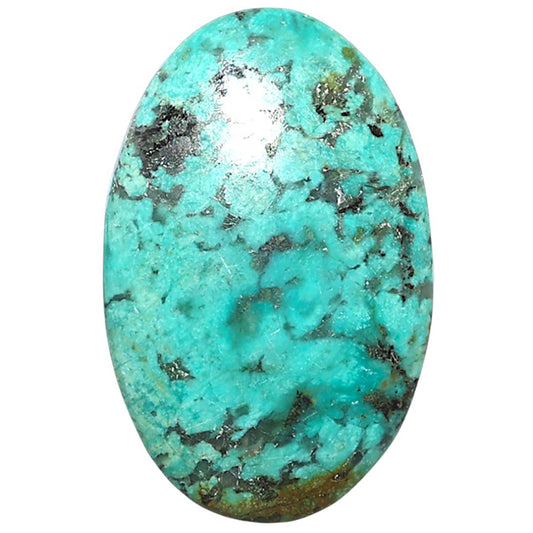 Lucky Charm Tibetan Turquoise 21.8x33.7x5.5 mm Oval Shape Polished Gemstone LS80-08770