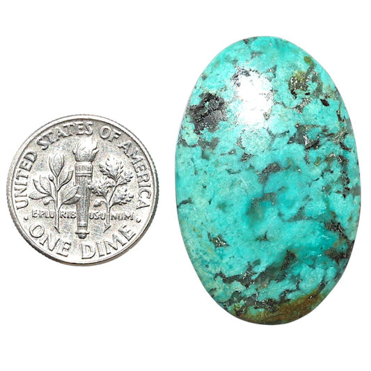 Lucky Charm Tibetan Turquoise 21.8x33.7x5.5 mm Oval Shape Polished Gemstone LS80-08770