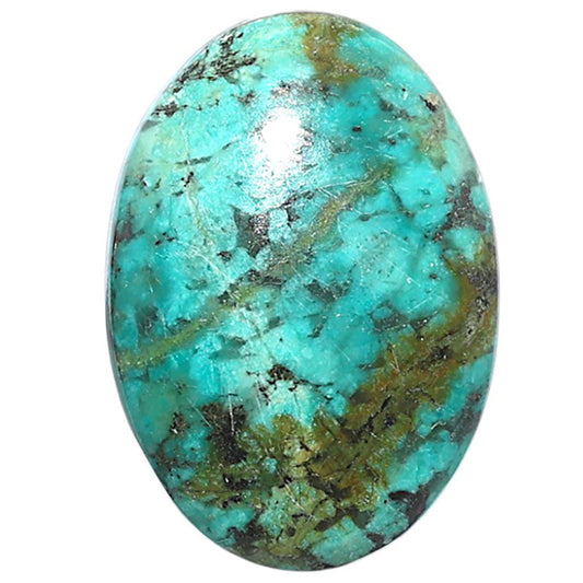 Lucky Charm Tibetan Turquoise 19.8x28.15x5.5 mm Oval Shape Polished Gemstone LS80-08771