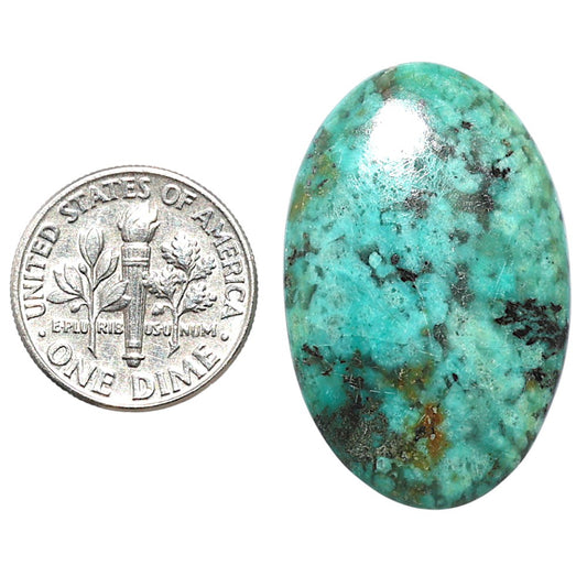 Lucky Charm Tibetan Turquoise 20.8x32.25x4.5 mm Oval Shape Polished Gemstone LS80-08772