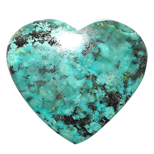 Lucky Charm Tibetan Turquoise 25.2x28.25x5 mm Heart Shape Polished Gemstone LS80-08773