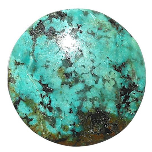 Lucky Charm Tibetan Turquoise 28.5x28.5x5.5 mm Round Shape Polished Gemstone LS80-08775