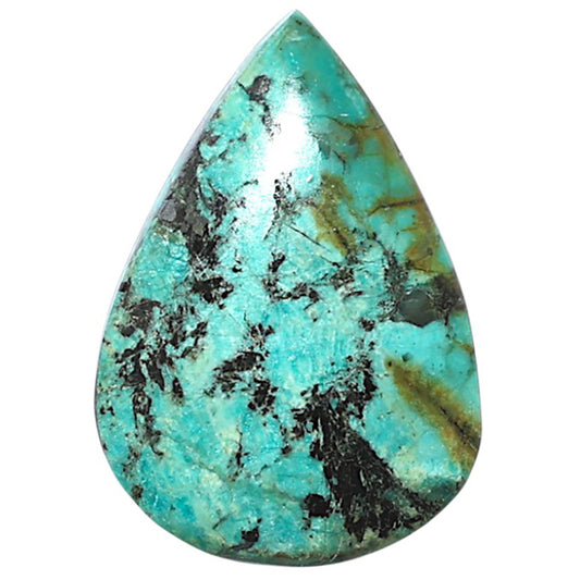 Lucky Charm Tibetan Turquoise 18.6x27.2x4.5 mm Pear Shape Polished Gemstone LS80-08776