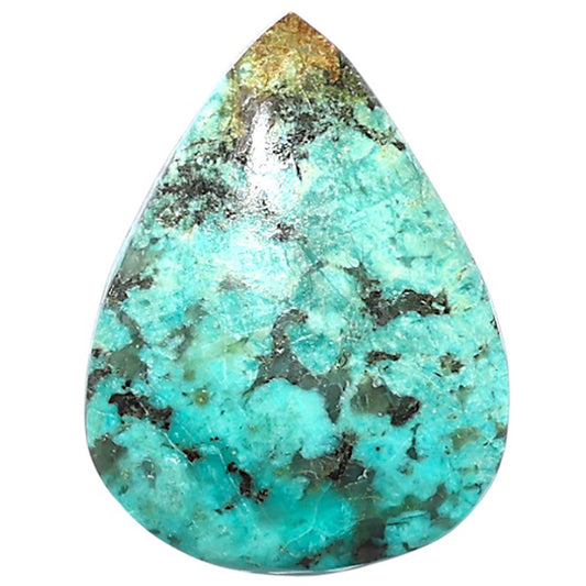 Lucky Charm Tibetan Turquoise 19.2x25.65x5 mm Pear Shape Polished Gemstone LS80-08777