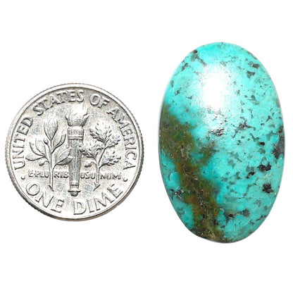 Lucky Charm Tibetan Turquoise 16.3x26x4.7 mm Oval Shape Polished Gemstone LS80-08778