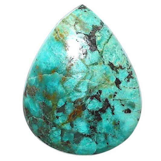 Lucky Charm Tibetan Turquoise 19x24.35x5 mm Pear Shape Polished Gemstone LS80-08779