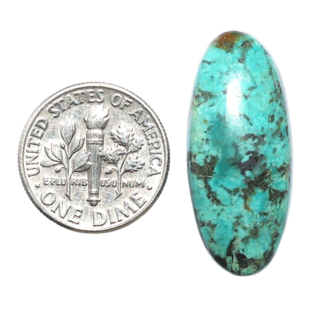 Lucky Charm Tibetan Turquoise 12.5x29x5.5 mm Oval Shape Polished Gemstone LS80-08780