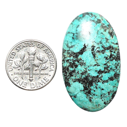 Lucky Charm Tibetan Turquoise 20x34.45x5 mm Oval Shape Polished Gemstone LS80-08781