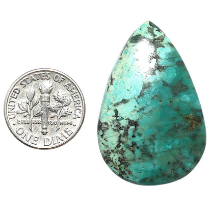 Lucky Charm Tibetan Turquoise 23.75x35.9x5.5 mm Pear Shape Polished Gemstone LS80-08782