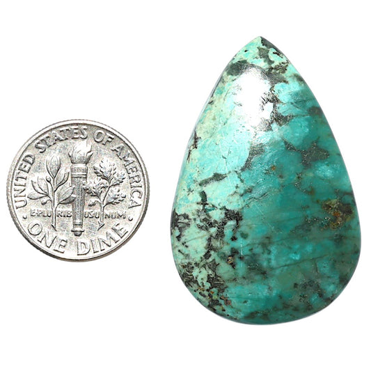 Lucky Charm Tibetan Turquoise 23.75x35.9x5.5 mm Pear Shape Polished Gemstone LS80-08782