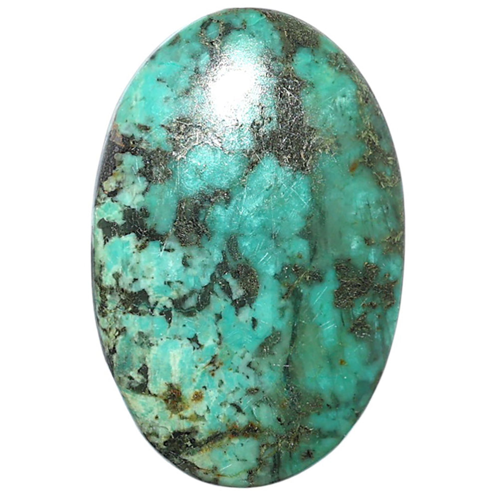 Lucky Charm Tibetan Turquoise 23.75x36.3x5 mm Oval Shape Polished Gemstone LS80-08783