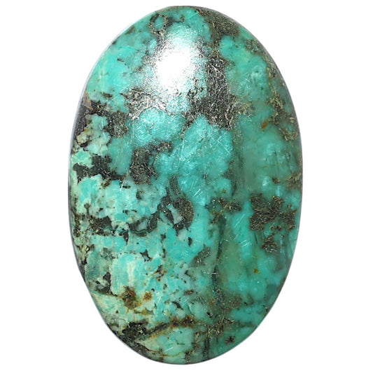 Lucky Charm Tibetan Turquoise 23.75x36.3x5 mm Oval Shape Polished Gemstone LS80-08783