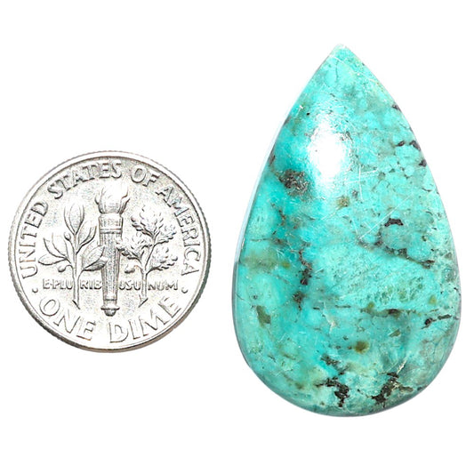 Lucky Charm Tibetan Turquoise 20x32.8x5.7 mm Pear Shape Polished Gemstone LS80-08785