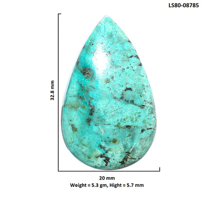 Lucky Charm Tibetan Turquoise 20x32.8x5.7 mm Pear Shape Polished Gemstone LS80-08785
