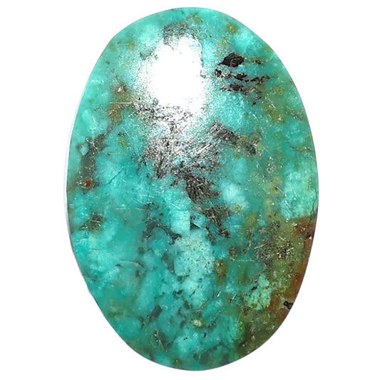 Lucky Charm Tibetan Turquoise 20.85x29.5x5 mm Oval Shape Polished Gemstone LS80-08787