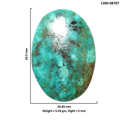 Lucky Charm Tibetan Turquoise 20.85x29.5x5 mm Oval Shape Polished Gemstone LS80-08787