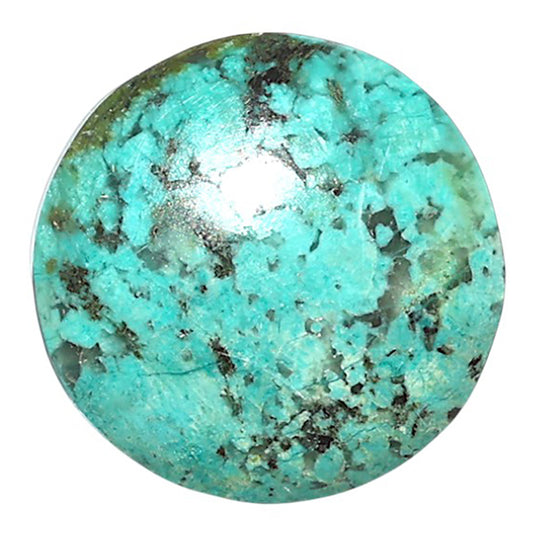 Lucky Charm Tibetan Turquoise 22.1x22.1x5.5 mm Round Shape Polished Gemstone LS80-08789