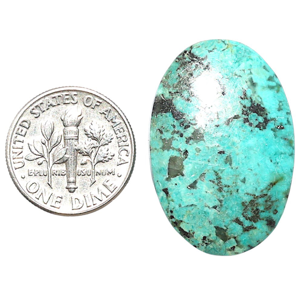 Lucky Charm Tibetan Turquoise 19.8x29.4x5 mm Oval Shape Polished Gemstone LS80-08790