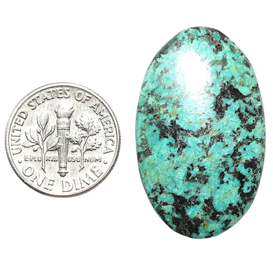 Lucky Charm Tibetan Turquoise 20x32.5x4.5 mm Oval Shape Polished Gemstone LS80-08791