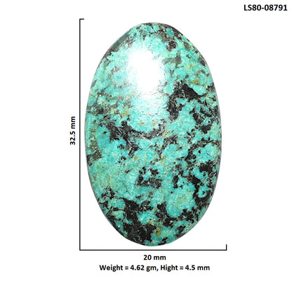 Lucky Charm Tibetan Turquoise 20x32.5x4.5 mm Oval Shape Polished Gemstone LS80-08791