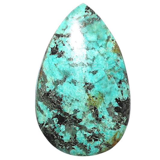 Lucky Charm Tibetan Turquoise 20x32x5 mm Pear Shape Polished Gemstone LS80-08793