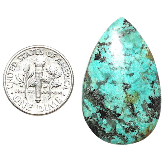 Lucky Charm Tibetan Turquoise 20x32x5 mm Pear Shape Polished Gemstone LS80-08793