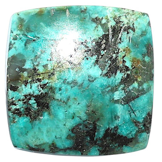 Lucky Charm Tibetan Turquoise 21.25x21.65x5.5 mm Cushion Shape Polished Gemstone LS80-08794