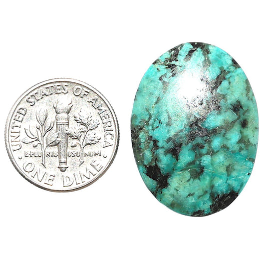 Lucky Charm Tibetan Turquoise 19.9x27x5 mm Oval Shape Polished Gemstone LS80-08795