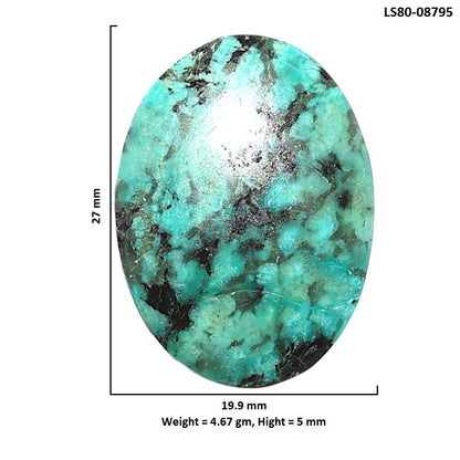 Lucky Charm Tibetan Turquoise 19.9x27x5 mm Oval Shape Polished Gemstone LS80-08795