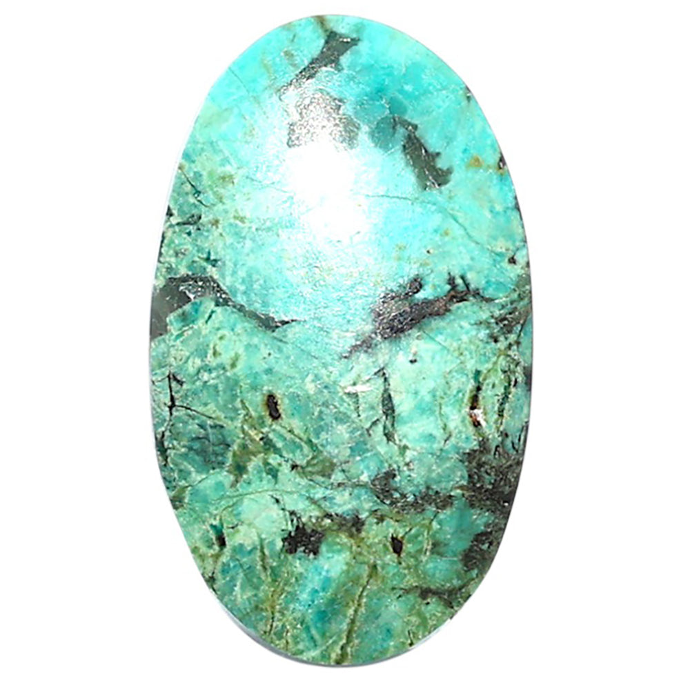 Lucky Charm Tibetan Turquoise 16.1x27.3x5 mm Oval Shape Polished Gemstone LS80-08797