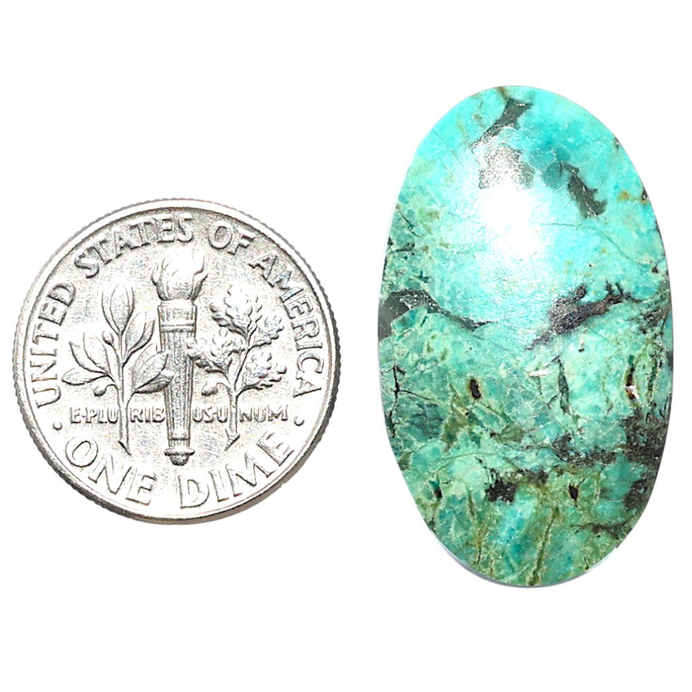 Lucky Charm Tibetan Turquoise 16.1x27.3x5 mm Oval Shape Polished Gemstone LS80-08797