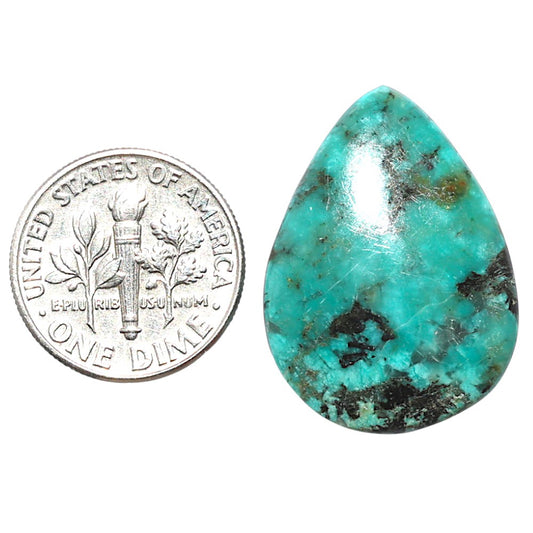 Lucky Charm Tibetan Turquoise 19x26.2x5.7 mm Pear Shape Polished Gemstone LS80-08798