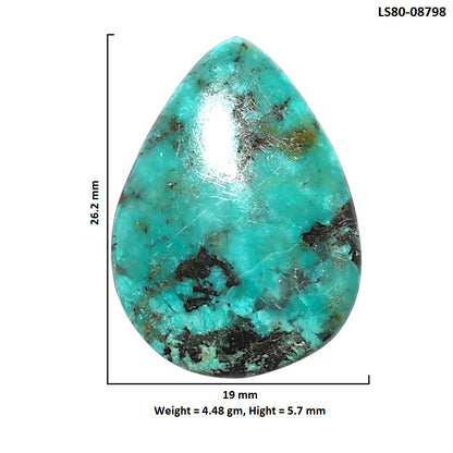 Lucky Charm Tibetan Turquoise 19x26.2x5.7 mm Pear Shape Polished Gemstone LS80-08798