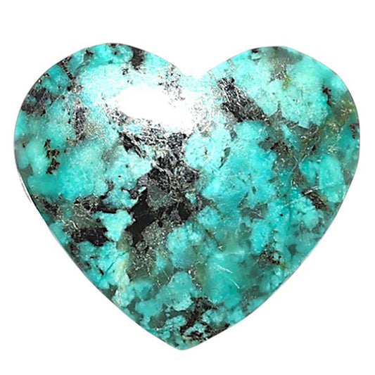 Lucky Charm Tibetan Turquoise 21.2x24x4 mm Heart Shape Polished Gemstone LS80-08799